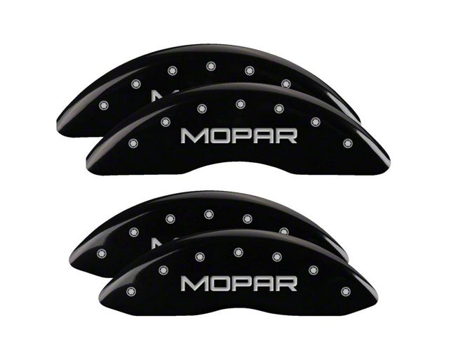 MGP Brake Caliper Covers with MOPAR Logo; Black; Front and Rear (2010 RAM 3500 SRW)