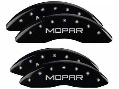 MGP Brake Caliper Covers with MOPAR Logo; Black; Front and Rear (11-18 RAM 3500 SRW)