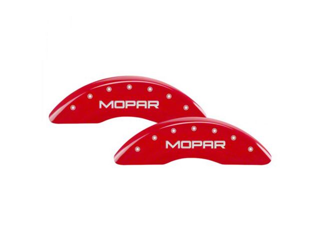 MGP Brake Caliper Covers with MOPAR Logo; Red; Front and Rear (11-18 RAM 3500 SRW)