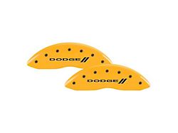 MGP Brake Caliper Covers with Dodge Stripes Logo; Yellow; Front and Rear (2010 RAM 3500 SRW)