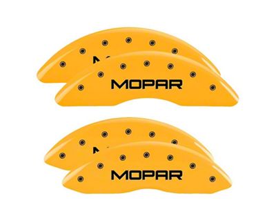 MGP Brake Caliper Covers with MOPAR Logo; Yellow; Front and Rear (2010 RAM 3500 SRW)