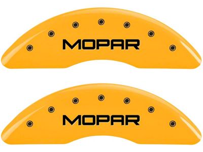 MGP Brake Caliper Covers with MOPAR Logo; Yellow; Front and Rear (11-18 RAM 3500 SRW)