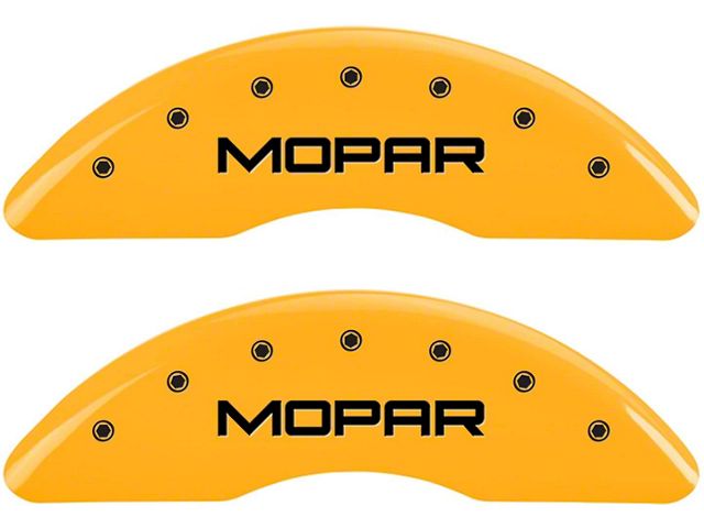 MGP Brake Caliper Covers with MOPAR Logo; Yellow; Front and Rear (11-18 RAM 3500 SRW)