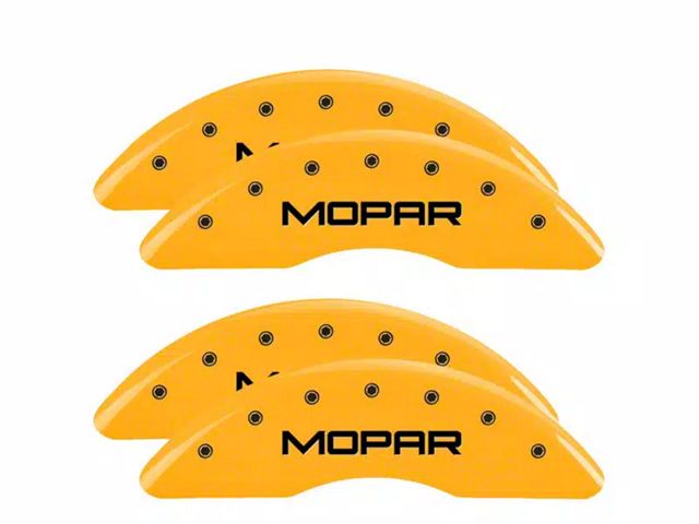 MGP Brake Caliper Covers with MOPAR Logo; Yellow; Front and Rear (19-24 RAM 3500 SRW)