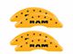 MGP Brake Caliper Covers with RAM Logo; Yellow; Front and Rear (19-24 RAM 3500 SRW)