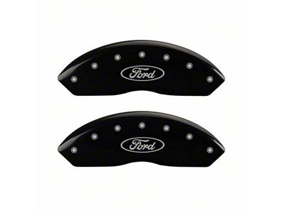 MGP Brake Caliper Covers with Ford Oval Logo; Black; Front and Rear (19-23 Ranger)