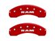 MGP Brake Caliper Covers with RAM Logo; Red; Front and Rear (02-05 RAM 1500, Excluding SRT-10)