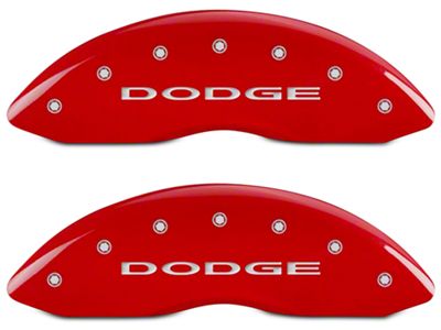 MGP Brake Caliper Covers with Dodge Logo; Red; Front and Rear (02-05 RAM 1500, Excluding SRT-10)