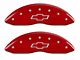 MGP Brake Caliper Covers with Bowtie Logo; Red; Front Only (07-13 Silverado 1500)