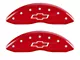 MGP Brake Caliper Covers with Bowtie Logo; Red; Front and Rear (07-13 Silverado 1500)
