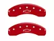MGP Brake Caliper Covers with Bowtie Logo; Red; Front and Rear (07-13 Silverado 1500)