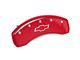 MGP Brake Caliper Covers with Bowtie Logo; Red; Front and Rear (14-18 Silverado 1500)