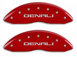 MGP Brake Caliper Covers with DENALI Logo; Red; Front and Rear (14-18 Sierra 1500)