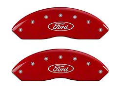 MGP Brake Caliper Covers with Ford Oval Logo; Red; Front and Rear (04-Early 09 F-150)