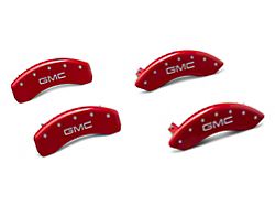 MGP Brake Caliper Covers with GMC Logo; Red; Front and Rear (14-18 Sierra 1500)