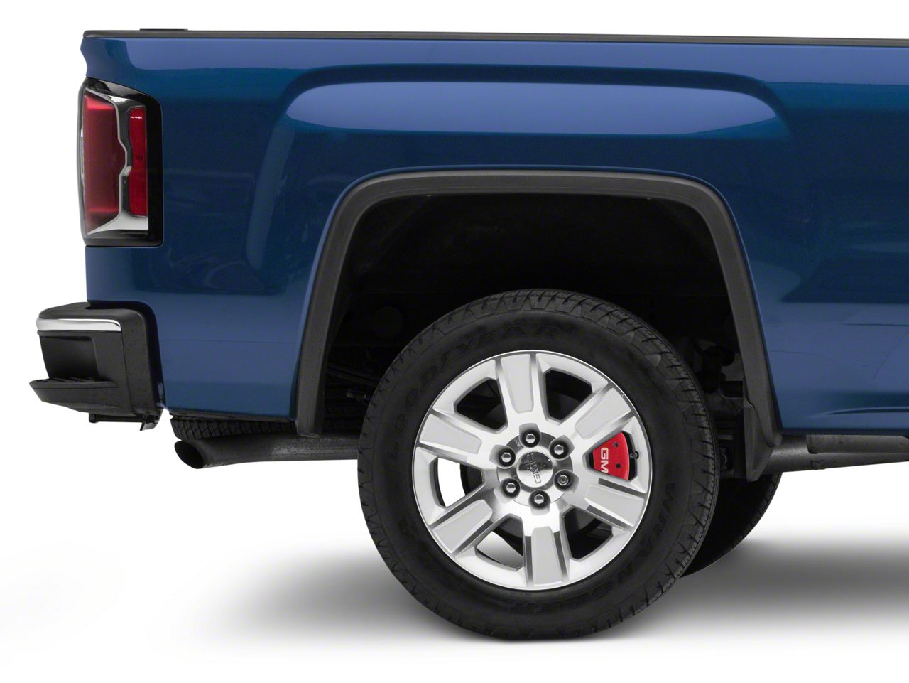 MGP Sierra Red Caliper Covers w/ GMC Logo Front & Rear 34208SGMCRD (1418 Sierra 1500)