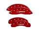 MGP Brake Caliper Covers with Hybrid Logo; Red; Front and Rear (00-06 Silverado 1500 w/ Dual Piston Rear Calipers)