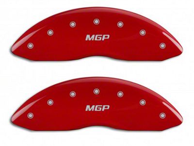 MGP Brake Caliper Covers with MGP Logo; Red; Front Only (07-13 Silverado 1500)