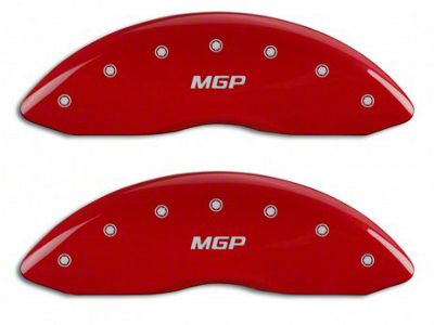 MGP Brake Caliper Covers with MGP Logo; Red; Front and Rear (07-13 Silverado 1500)