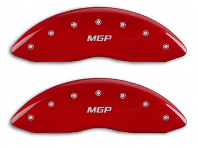 MGP Brake Caliper Covers with MGP Logo; Red; Front and Rear (14-18 Sierra 1500)