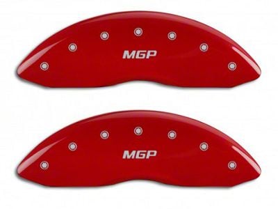 MGP Brake Caliper Covers with MGP Logo; Red; Front and Rear (14-18 Silverado 1500)