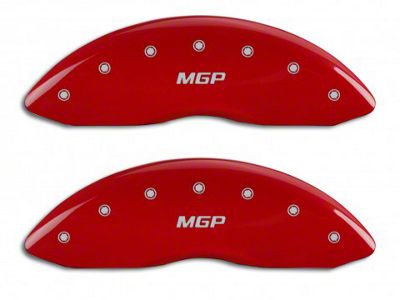 MGP Brake Caliper Covers with MGP Logo; Red; Front and Rear (14-18 Silverado 1500)