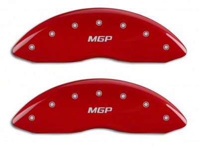 MGP Brake Caliper Covers with MGP Logo; Red; Front and Rear (14-18 Silverado 1500)