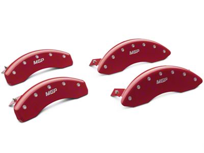 MGP Brake Caliper Covers with MGP Logo; Red; Front and Rear (Late 09-20 F-150)