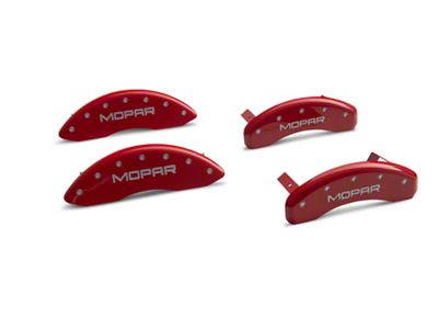 MGP Brake Caliper Covers with MOPAR Logo; Red; Front and Rear (11-18 RAM 1500)