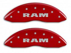 MGP Brake Caliper Covers with RAMHEAD Logo; Red; Front and Rear (02-05 RAM 1500, Excluding SRT-10)