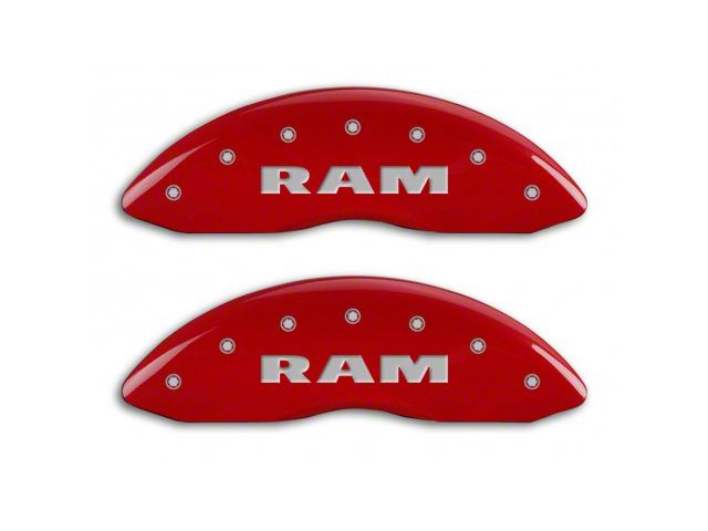 MGP Brake Caliper Covers with RAMHEAD Logo; Red; Front and Rear (02-05 RAM 1500, Excluding SRT-10)
