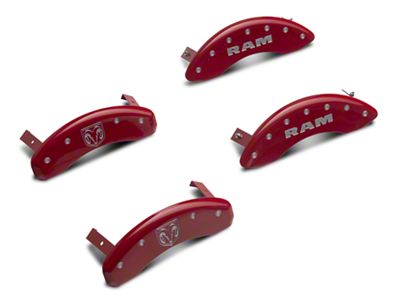 MGP Brake Caliper Covers with RAMHEAD Logo; Red; Front and Rear (06-10 RAM 1500, Excluding SRT-10)
