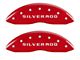 MGP Brake Caliper Covers with Silverado Logo; Red; Front and Rear (07-13 Silverado 1500)
