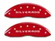 MGP Brake Caliper Covers with Silverado Logo; Red; Front and Rear (14-18 Silverado 1500)