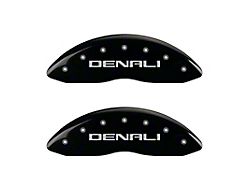MGP Brake Caliper Covers with Denali Logo; Black; Front and Rear (19-26 Sierra 1500)
