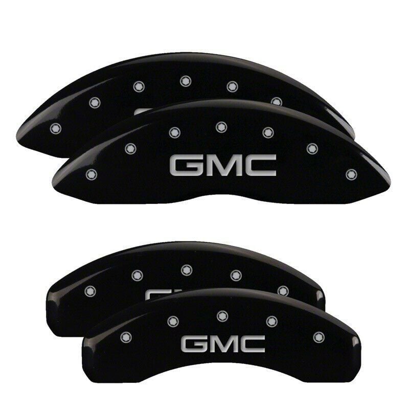 MGP Sierra 1500 Brake Caliper Covers with GMC Logo; Black; Front and Rear 34217SGMCBK (1924