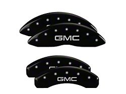MGP Brake Caliper Covers with GMC Logo; Black; Front and Rear (19-26 Sierra 1500)
