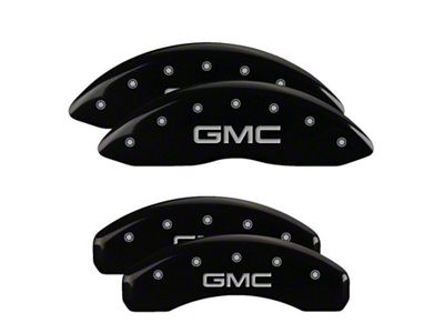 MGP Brake Caliper Covers with GMC Logo; Black; Front and Rear (19-24 Sierra 1500)