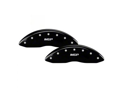 MGP Brake Caliper Covers with MGP Logo; Black; Front and Rear (00-06 4WD Sierra 1500 w/ Dual Piston Rear Calipers)