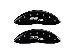 MGP Brake Caliper Covers with SSR Logo; Black; Front and Rear (99-06 2WD Sierra 1500 w/ Single Piston Rear Calipers)