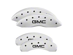 MGP Brake Caliper Covers with GMC Logo; White; Front and Rear (19-26 Sierra 1500)