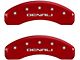 MGP Brake Caliper Covers with Denali Logo; Red; Front and Rear (99-06 2WD Sierra 1500 w/ Single Piston Rear Calipers)