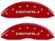 MGP Brake Caliper Covers with Denali Logo; Red; Front and Rear (00-06 4WD Sierra 1500 w/ Dual Piston Rear Calipers)