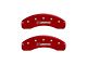 MGP Brake Caliper Covers with Hybrid Logo; Red; Front and Rear (99-06 2WD Sierra 1500 w/ Single Piston Rear Calipers)