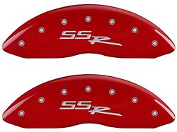 MGP Brake Caliper Covers with SSR Logo; Red; Front and Rear (99-06 2WD Sierra 1500 w/ Single Piston Rear Calipers)