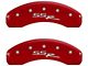 MGP Brake Caliper Covers with SSR Logo; Red; Front and Rear (99-06 2WD Sierra 1500 w/ Single Piston Rear Calipers)