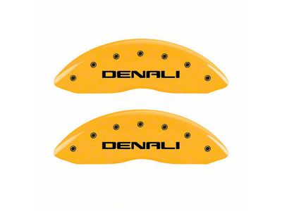 MGP Brake Caliper Covers with Denali Logo; Yellow; Front and Rear (19-24 Sierra 1500)