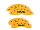 MGP Brake Caliper Covers with GMC Logo; Yellow; Front and Rear (99-06 2WD Sierra 1500 w/ Single Piston Rear Calipers)