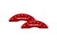 MGP Brake Caliper Covers with Denali Logo; Red; Front and Rear (11-19 Sierra 2500 HD)