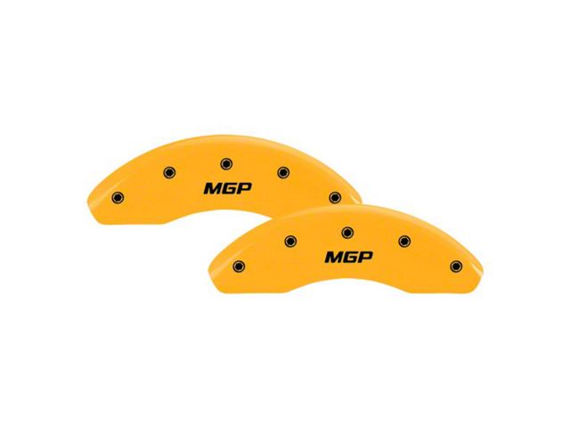 MGP Brake Caliper Covers with MGP Logo; Yellow; Front and Rear (07-10 Sierra 2500 HD)